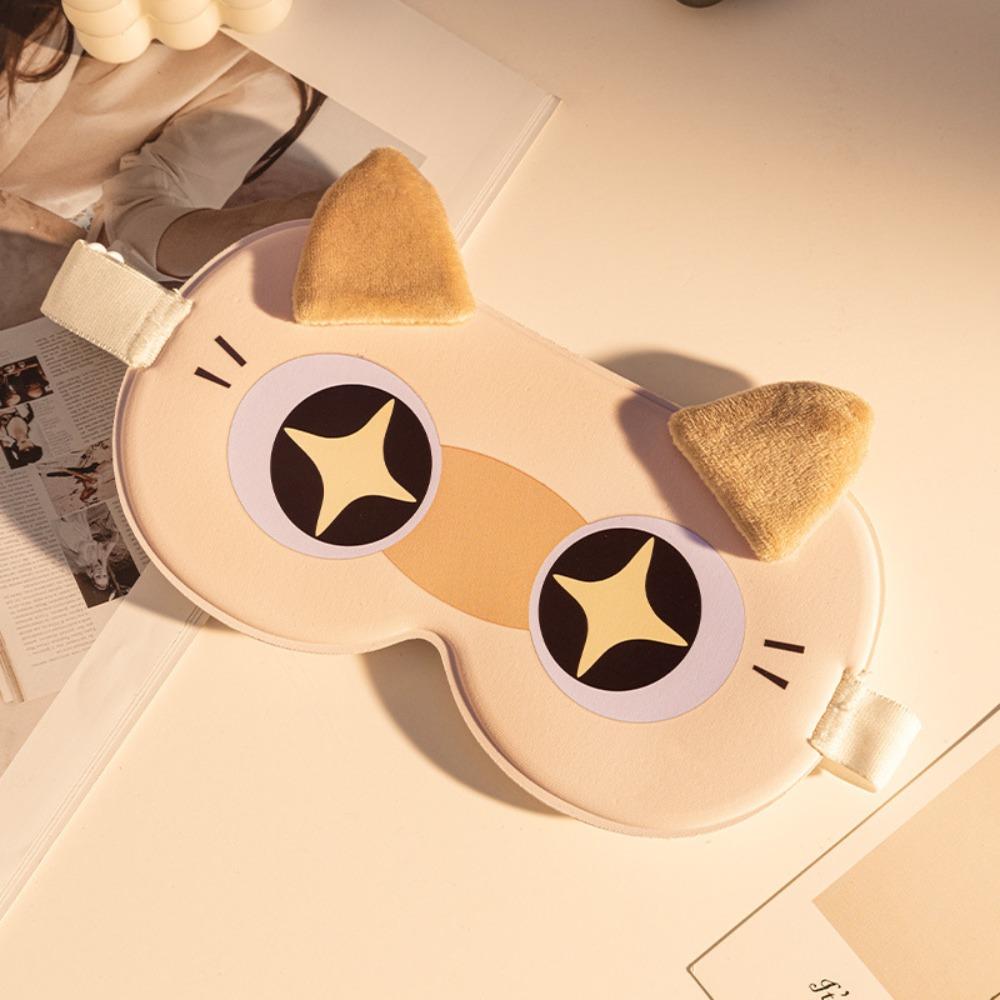 Soft Breathable Fabric Eye Mask Breathable Light Blocking Eye Cover Cat ear Eye Mask Noon Break