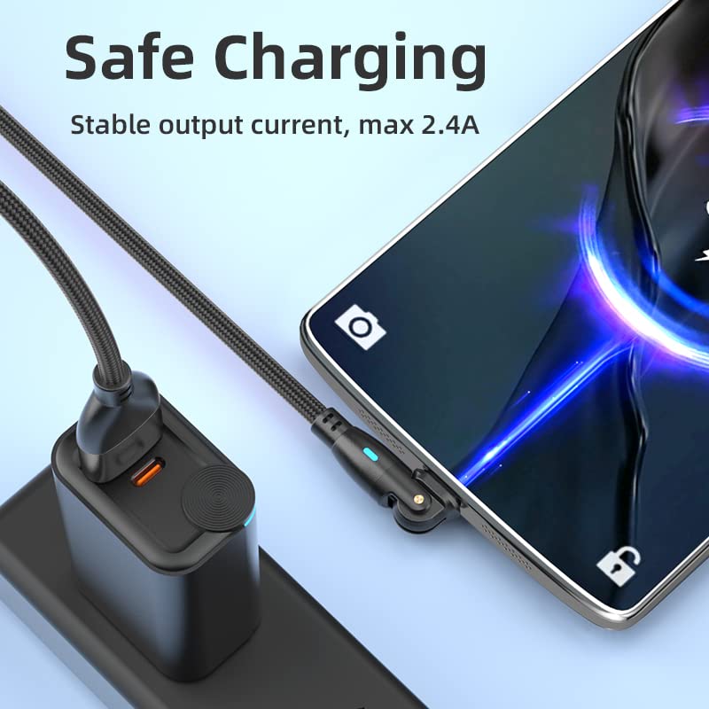 Micro Usb Cable L-shape [Set of 2] Double-sided Insert Micro USB Cable QC3.0/2.0 Compatible Up To 18W Fast Charging USB2.0 High Speed Data Transfer