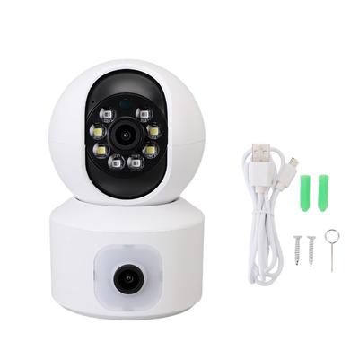 Беспроводная камера видеонаблюдения 1080P HD 2,4 ГГц WiFi Двухобъективная широкоугольная камера видеонаблюдения с приложением для