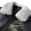 Futing Men's Winter Genuine Sheepskin Down Jacket with Mink Fur Collar