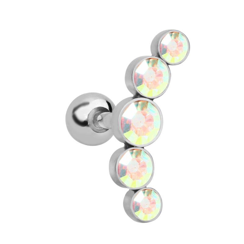 Opal Cartilage Ear Nail Stud Earring Cartilage Helix Tragus Stainless Steel Piercing Helix Tragus 16G Barbell Accessories