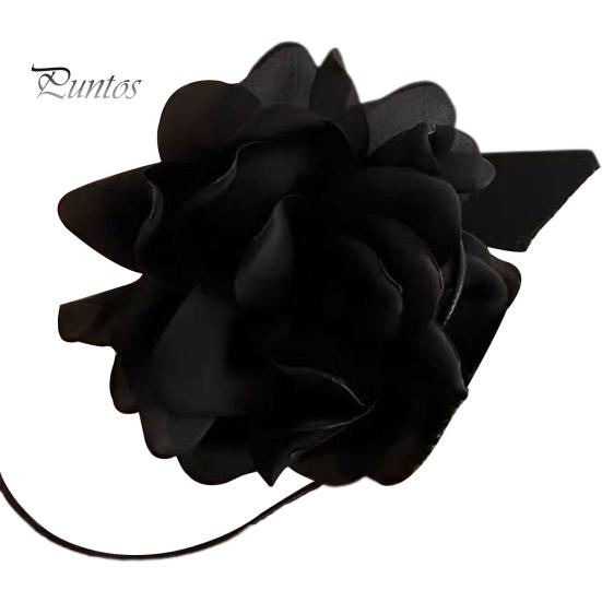 Женское колье-колье в стиле ретро с цветком, однотонное элегантное ожерелье на шнуровке с регулируемым воротником на бретельках, товары для вечеринок