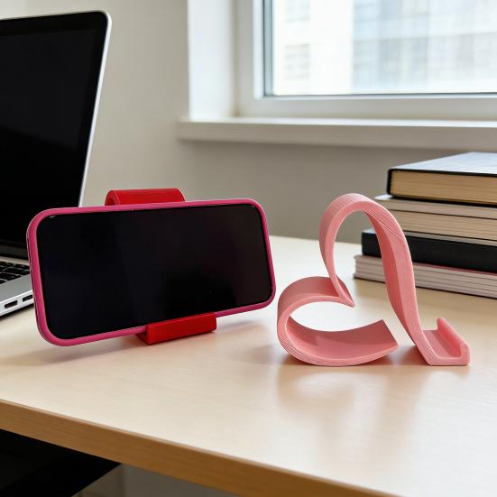 Держатель для телефона в форме сердца Милый 3D-печатный подставка для телефонов, планшетов, Kindle Романтичный настольный держатель для телефона в форме сердца для офиса, прикроватной тумбочки