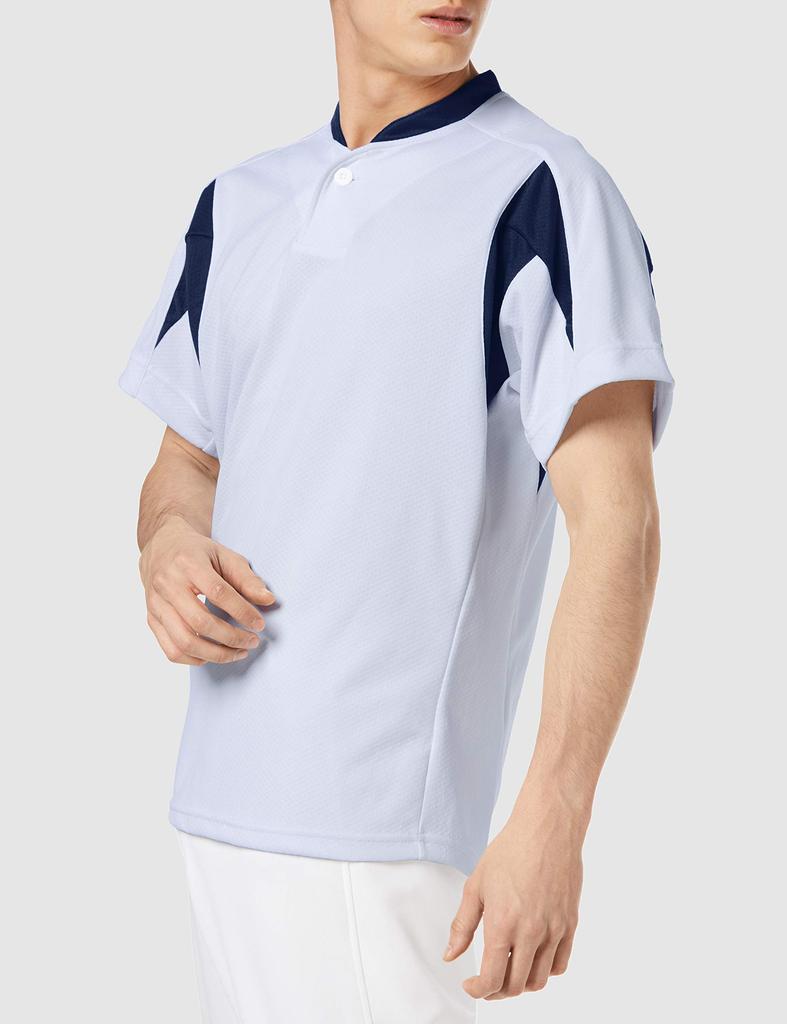 Бейсбольная форма с одной пуговицей, бейсбольная белая x синяя, японская, размер O – японский [SSK], футболка мужская (1070) (эквивалент 2л)