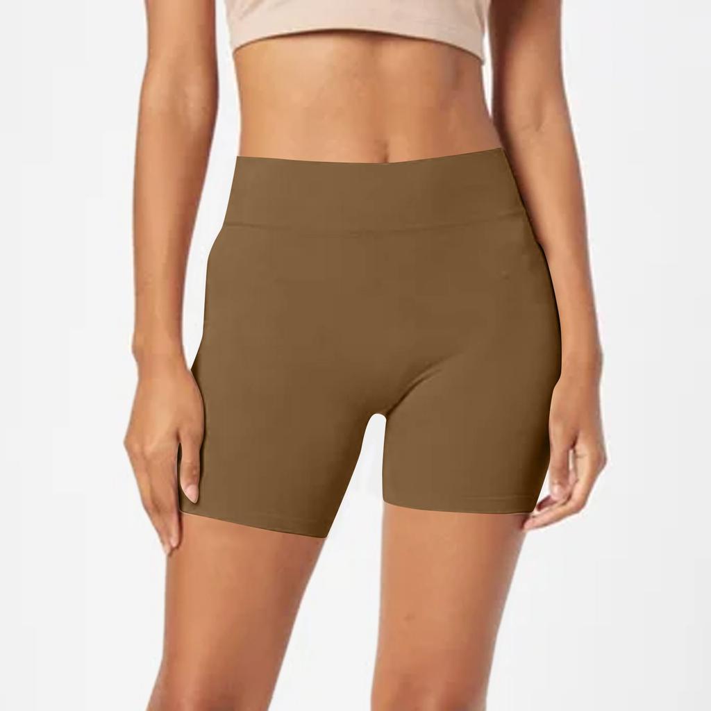 Women's Casual Peach Butt Yoga Shorts High Waist Pocket Sports Fitness Nude High Bounce Running Quick Dry Three-quarter Pants