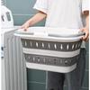 Foldable Wash Basket Compact Laundry Basket Portable Folding Plastic Bath Caddy With Handle Capacity Travel Bathroom Accessorie