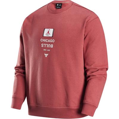 Jordan X NBA Collaboration Chicago Bulls Logo флисовый круглый вырез модный пуловер с длинным рукавом толстовка мужская толстовка Canyon-Rust FV8344-691