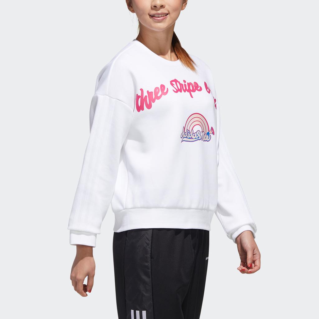 Adidas Женская толстовка с круглым вырезом и принтом Neo Letter, белая GP5871