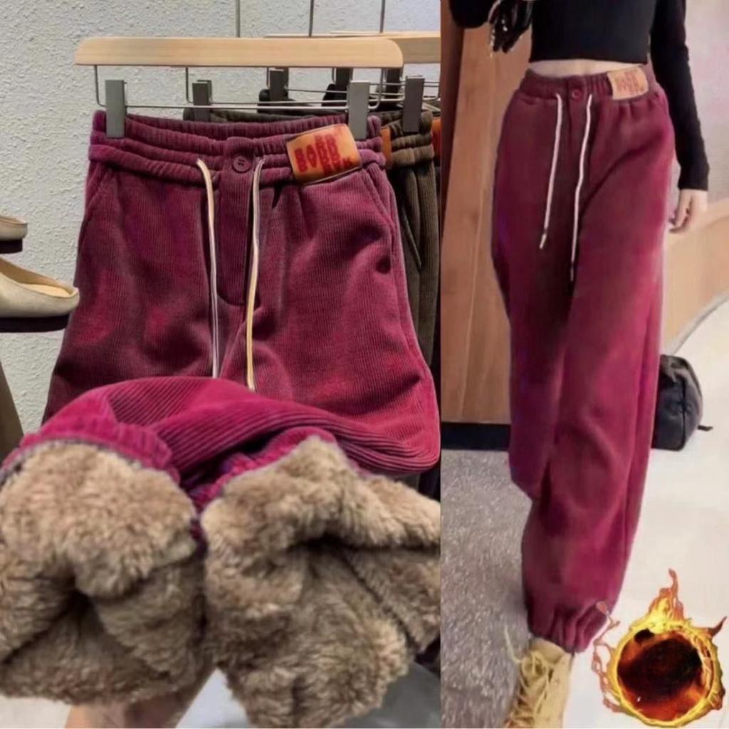 Thick Women's Plush Pants Winter New Loose Versatile Extra Thick Warm Pants Extra Thick Lamb Fleece Women's Harlan Pants