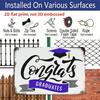 2D Flat, 1pc Graduation Cap Metal Wall Sign - Vintage Class of Diploma Decor with Black & Golden Cap & Greek Letters, Durable Aluminium Graduation