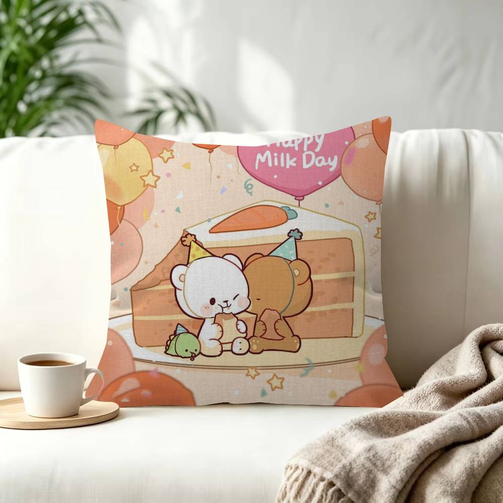 Cartoon MMilk And MMocha Decorative Pillowcase Square Pillowcase Home Office Decorative Cushion Cover