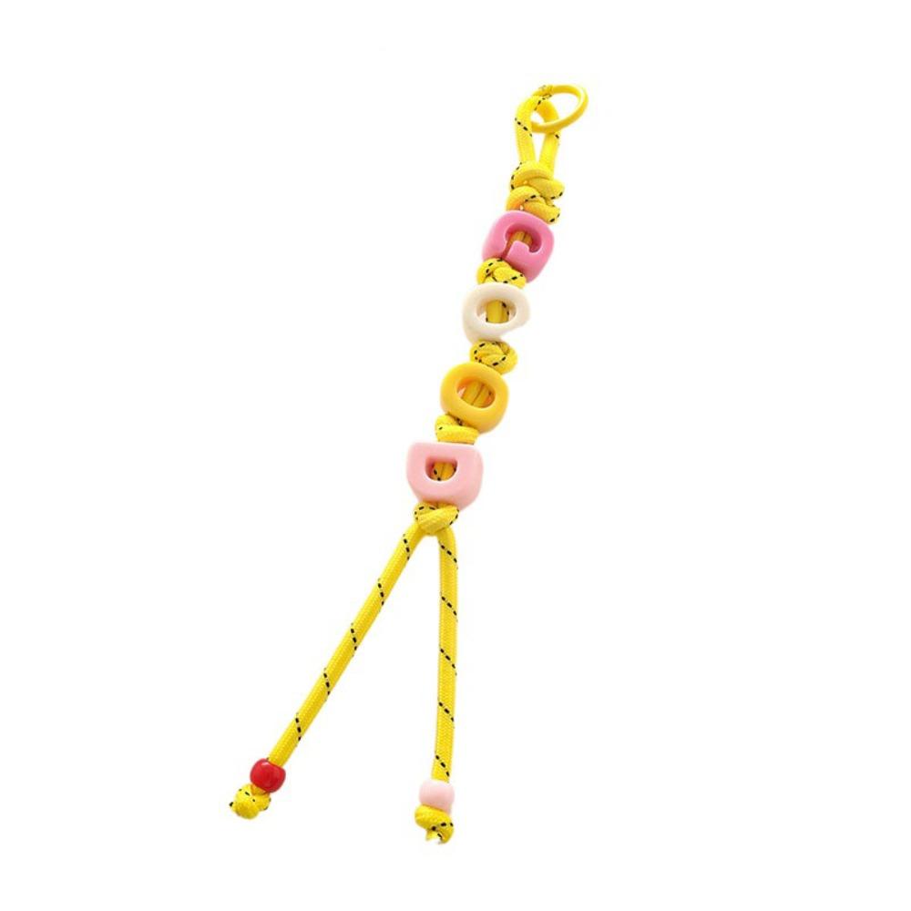 Anti-Lost Mobile Phone Lanyard Colorful Beaded Tassel Pendant Cute Acrylic Beads Keychain Gift