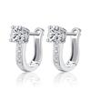 Square Diamond Ear Buckle Women's Fashion Ins Style Light Luxury Zircon Row Diamond U-shaped Earrings Accessories