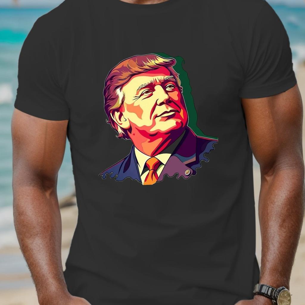 Мужская мода Трамп Дональд Трамп Сторонник 3D Печать Футболка Мода O-образный вырез короткий рукав Повседневные мужские футболки