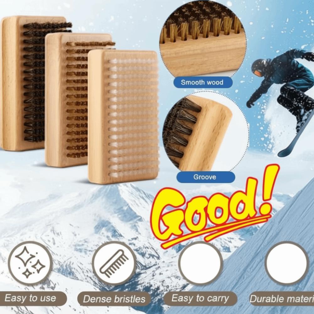 Nylon Bristle Ski Waxing Brush Brass Bristle Snowboard Maintenance Tool Ski Tuning