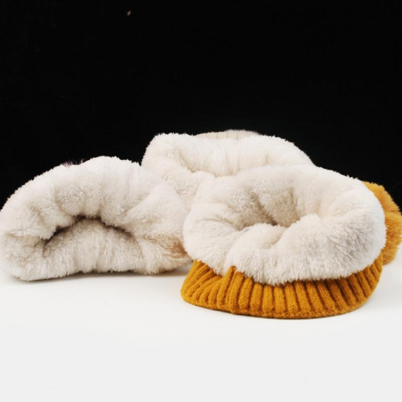 Winter Autumn Thick Warm Knit Hat Pom Pom Twist Earmuff Casual Beanie