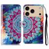 For iPhone 17 Pro Case Pattern Leather Wallet Phone Cover with Strap