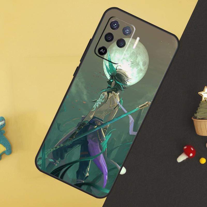 Чехол Genshin Impact Сяо для Oppo A60 A80 A40 A15 A16 A17 A57 A94 A74 A54 A76 A96 A18 A38 A58 A78 A98 A5 A6 Pro