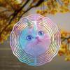 10 Inch Rotating Wind Chime with Cat Design 360 Degree Hook for Garden Balcony Decor Summer Spring Gift for Friends Family