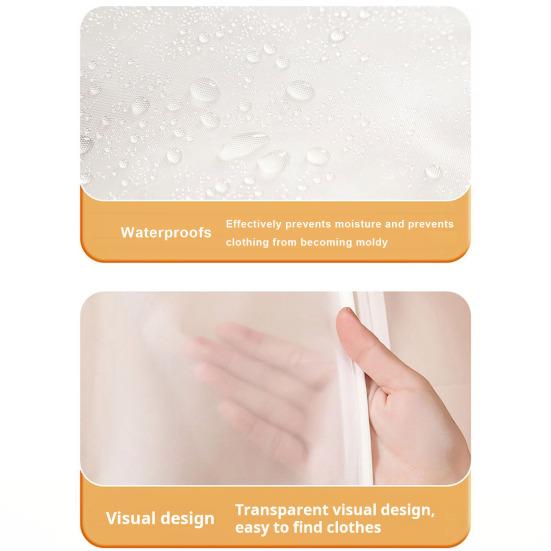 5 шт., пылезащитный чехол для одежды, прозрачный с подвесным крючком, застежка-молния, влагостойкий, пылезащитный, большая вместительная шапка, шарф, защитная сумка для пальто