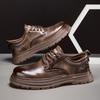 Мода 2025 Мужская обувь в британском стиле Ретро Повседневная обувь Мужские кроссовки на толстой подошве Модные Удобные Рабочие кроссовки На шнуровке Удобная обувь для улицы Мужская