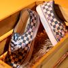 Vans Аутентичные кеды в клетку с цветочным принтом, прочные, дышащие, низкие, из парусины, унисекс, сине-белые VN0A5KS9CCG