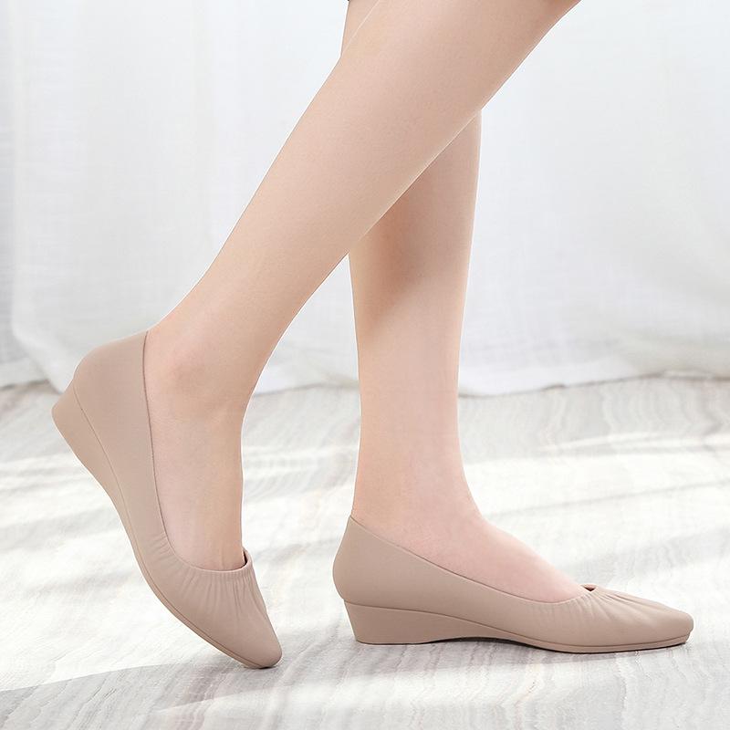 Сандалии Baotou с неглубоким носком, женская летняя верхняя одежда, одинарные туфли на танкетке, модные пляжные туфли на среднем каблуке, нескользящие, для отдыха