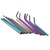Reusable Drinking Metal Straw Stainless Steel Colorful Rainbow Straw 16/19/21/23/26cm Straws Diameter 6/8/12mm With 1 Brush