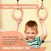 YAERSI Wooden Gymnastics Rings,Pull up Rings with Adjustable Buckle, Wooden Swing Rings for Kid's Home Exercise