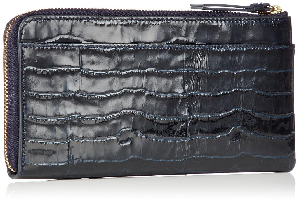 Эмалевый кошелек Lanvin en Bleu, Большой длинный кошелек на молнии, Новая модель, Малиновый, Темно-синий, 481685
