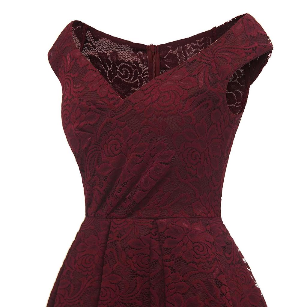 Женское винтажное кружевное платье подружки невесты с цветочным принтом Бардо с открытыми плечами миди в стиле свинг Вечерняя вечеринка Коктейльно-свадебные наряды Формальные платья для особых случаев 2022