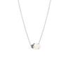 393206C01 Moment White Rose In Bloom Collar Silver Necklace