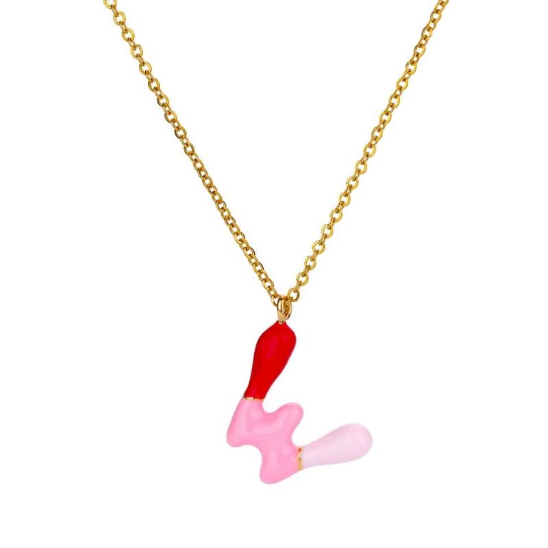 Женское колье с цветной эпоксидной смолой, в виде пузыря, с подвеской в виде буквы, чувствующее дофамин, с английской буквой