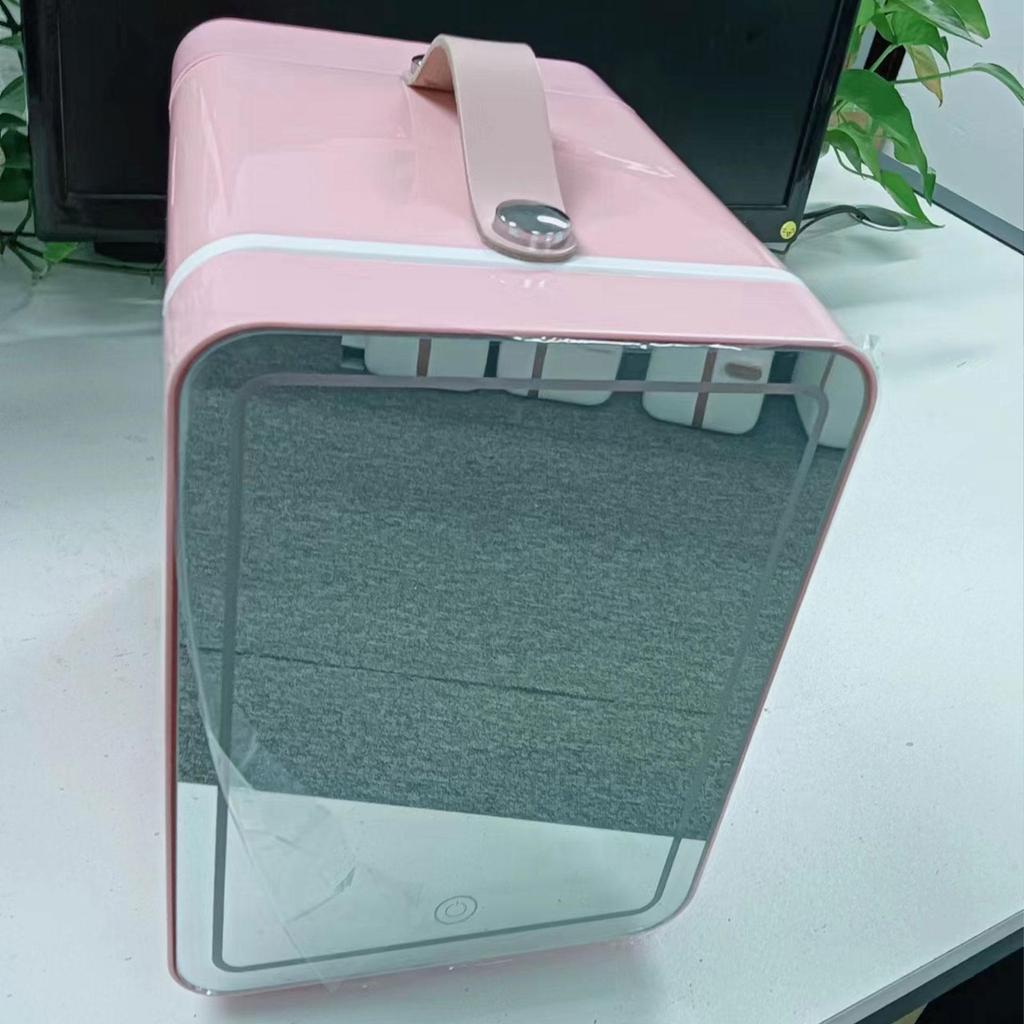 Холодильник для ухода за кожей с функцией охлаждения или нагрева, с ручкой, 3 режима освещения, светодиодное зеркало, красота