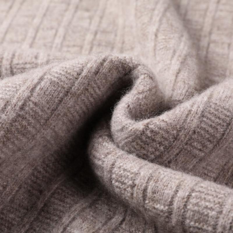 Pure Wool Men's Wool Sweater Fall and Winter Simple Casual Knit Sweater Man