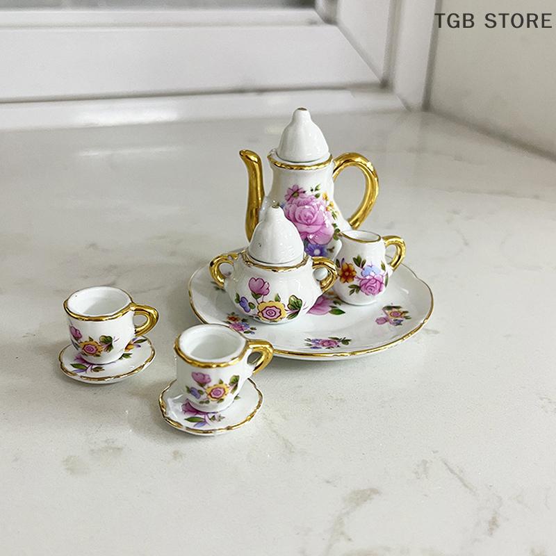 1:12 кукольных миниатюрных мини-керамических чайных сервизов, мебель, модель для дома, декор, игрушка, кукольный дом, аксессуары