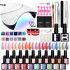 PHOENIXY Complete Nail Art Tools Kit 20PCS Gel Nail Polish with 36W Nail Lamp Semi Permanente UV Gel Varnish Manicure Kit