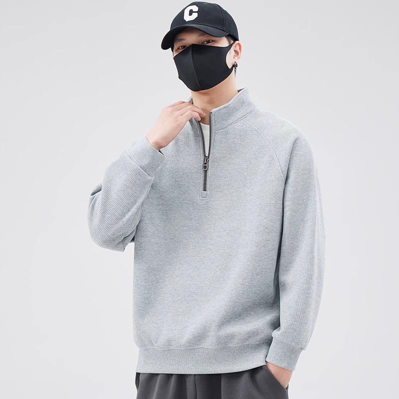 Мужская модная толстовка с полумолнией и стойкой воротником - Весна/Осень Свободный крой Пуловер