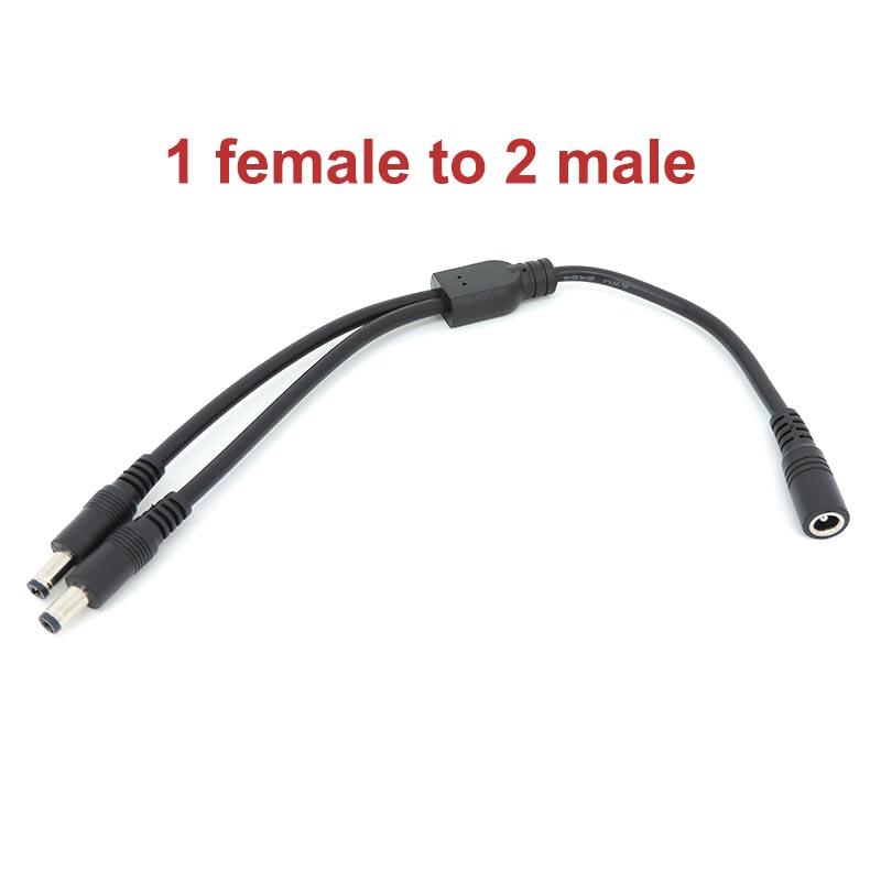 30 см кабель-разветвитель постоянного тока «папа-мама» на 2 «папа» 2 «мама» адаптер, разъем 5,5 мм x 2,1 мм, удлинитель