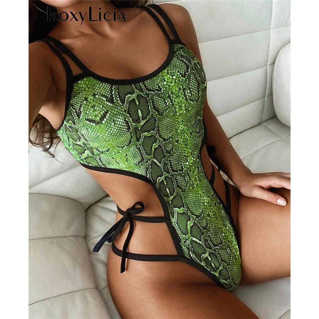 Сексуальный женский купальник со змеиной кожей и вырезами на бретелях, цельный купальник, женский мягкий купальный костюм, купальный костюм для женщин