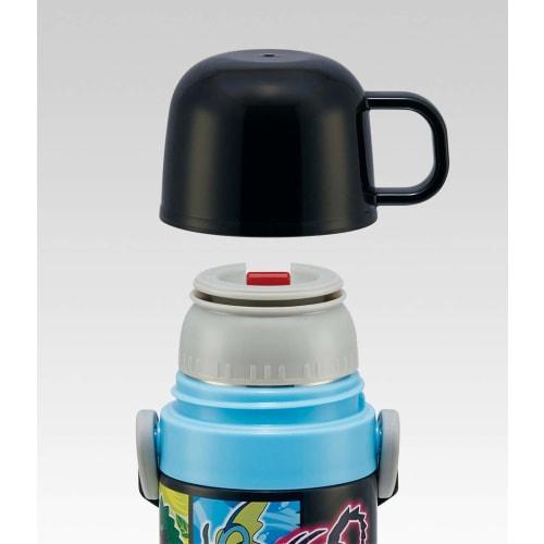 Skater Kids' 2-Way Stainless Steel Water Bottle with Cup, Pok?mon 21, 430ml, SKDC4-A