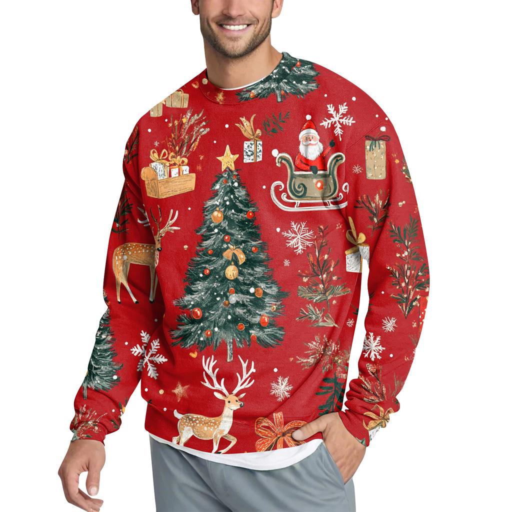 Мужской повседневный модный свитшот с принтом и круглым вырезом