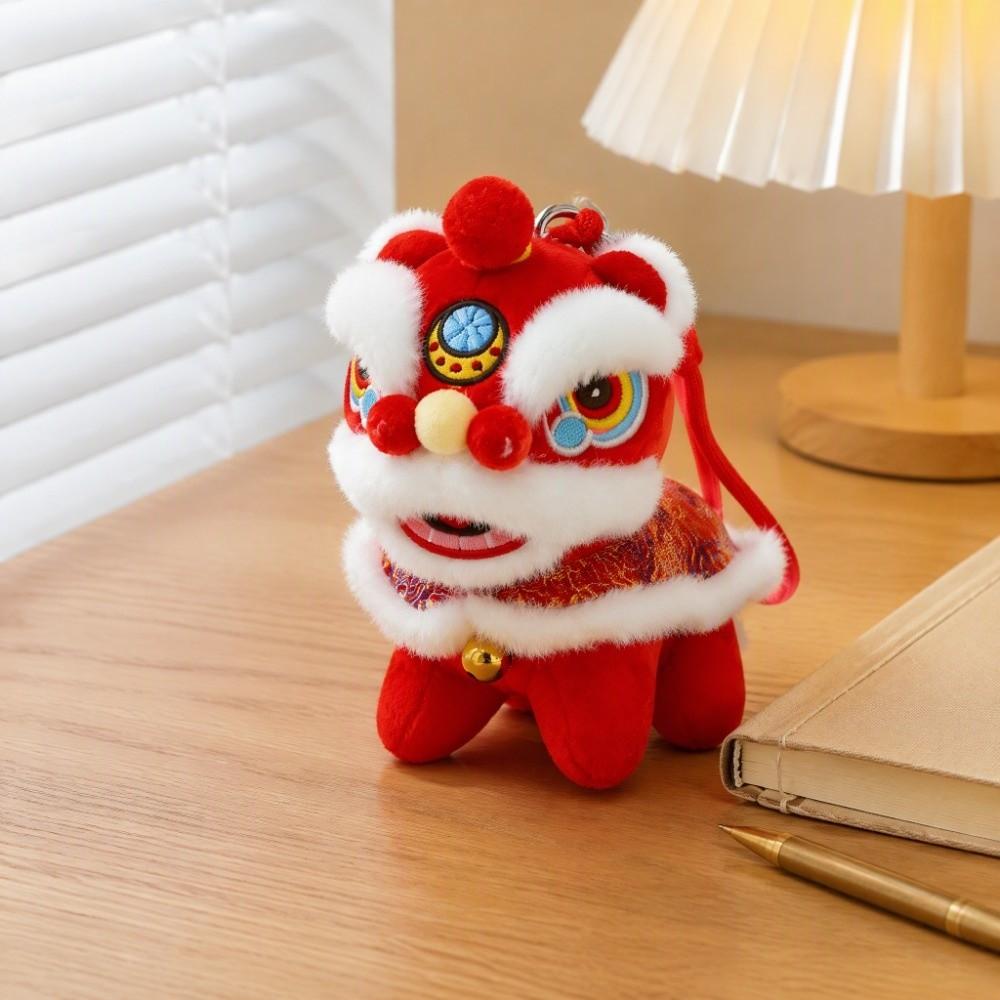Cartoon Lion Dance Pendant Bell Chinese New Year Gift Kawaii Lion Dance Keychain Small Gift