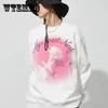 Women Hoodies Rose Printed White Pullover Sweatshirts Oversized Streetwear Hip Hop Tracksuit Fashion Lady Autumn Winter Top Clothes