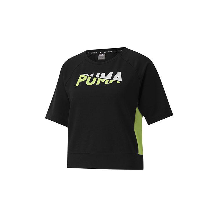 PUMA T Shirts Women's Black Crew Neck Moderate Straight Fit 585291-01