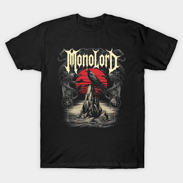 Men Black Print T-shirt Crow The Crown Monolord No-Cut Transfer Paper Print Cotton Tshirt