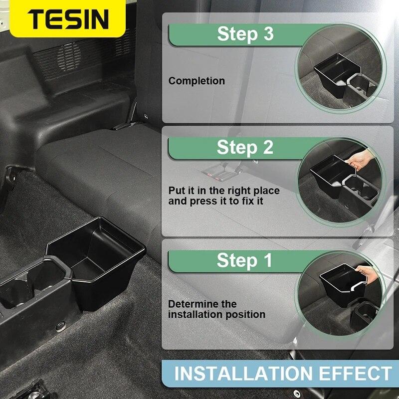 TESIN Car Rear Center Storage Box Organizer For Suzuki Jimny JB74 Interior Accessories Stowing Tidying