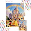 Disney oil painting handmade painting art kit mosaic diy home decoration gift.Mickey Mouse.Snow White.Donald Duck.Castle.Rainbow