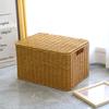 Baskets with Lid Storage Box Cover Closet Organizer Imitation Rattan Baskets  for Clothing Clothes Food  Kitchen  Organizer