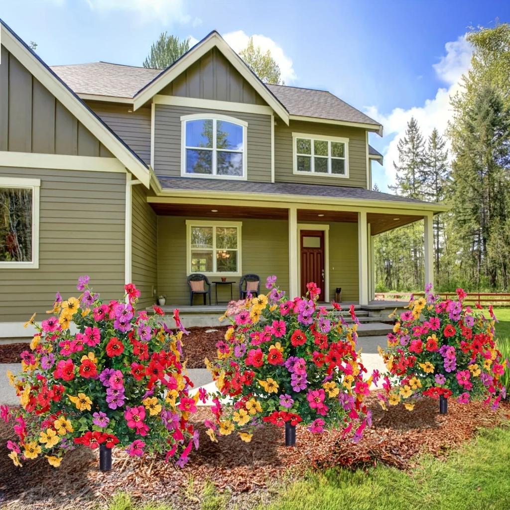 1 комплект искусственных цветов, устойчивых к ультрафиолетовому излучению, кустарников, растений, искусственных цветов, зелени для офиса, кухни, свадьбы, сада, декора